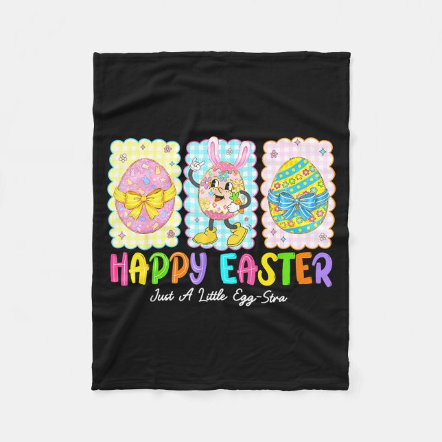 Frohe Ostern Nur Ein Wenig Extra Lustige Eier Kind Fleecedecke (Vorderseite)