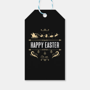 Frohe Ostern. Oh, warte... - Santa und Bunny Sleig Geschenkanhänger