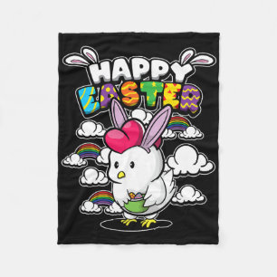 Frohe Ostern - Osterfiguren - verkleidetes Huhn Fleecedecke