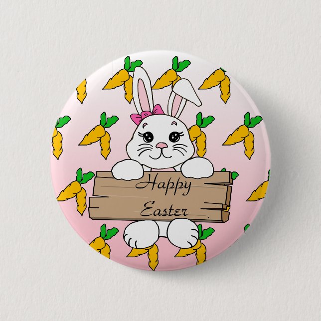 Frohe Ostern, Osterhase Button (Vorderseite)