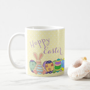 Frohe Ostern - Osterhase und farbige Eier Kaffeetasse