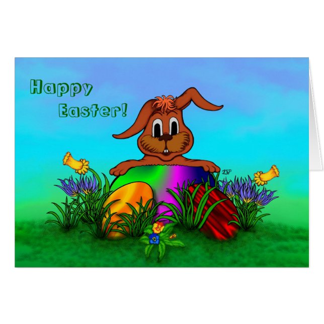 Frohe Ostern! Osterkaninchen (Vorderseite (Horizontal))