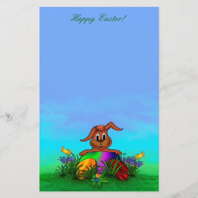Frohe Ostern! Osterkaninchen Briefpapier (Vorderseite)