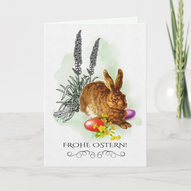 Frohe Ostern. Osterkarte auf Deutsch Feiertagskarte (Vorderseite)
