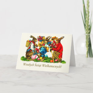 Frohe Ostern. Osterkarte auf Polnisch Feiertagskarte