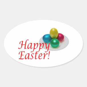 Frohe Ostern Ovaler Aufkleber