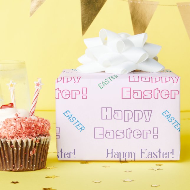 Frohe Ostern! Pastel Oaster Themed Typografie Geschenkpapier (Geburtstagsparty)