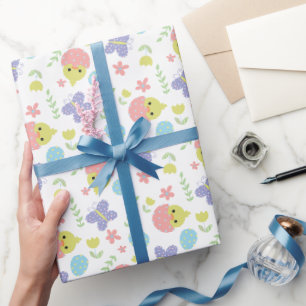 Frohe Ostern Pastell Bunt Kawaii Frühling Süß Geschenkpapier