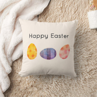 Frohe Ostern Pastell-Eier Elegante weiche Creme Kissen