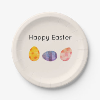 Frohe Ostern Pastell-Eier Elegante weiche Creme Pappteller
