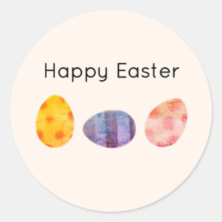 Frohe Ostern Pastell-Eier Elegante weiche Creme Runder Aufkleber