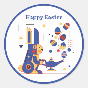 Frohe Ostern Persönlich Runder Aufkleber