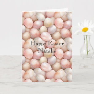 Frohe Ostern Pfirsich Rosa Eier Karte