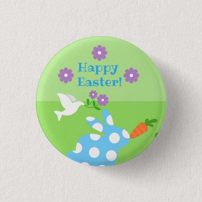 Frohe Ostern! Pinselknopf Button (Vorderseite)