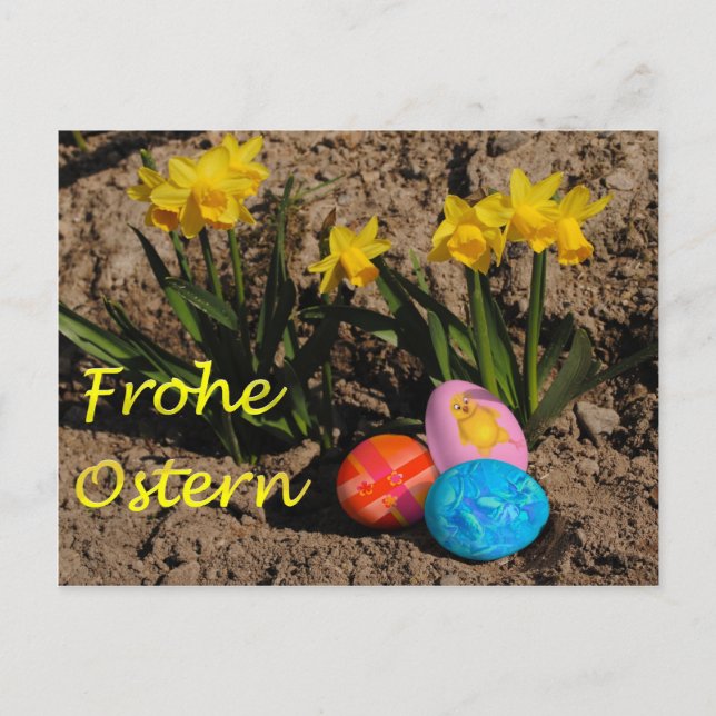 Frohe Ostern Postkarte (Vorderseite)