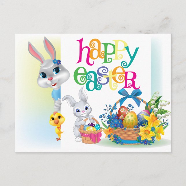 Frohe Ostern Postkarte (Vorderseite)