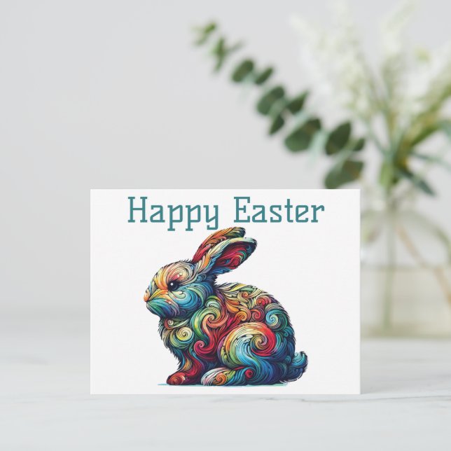 Frohe Ostern Postkarte (Stehend Vorderseite)