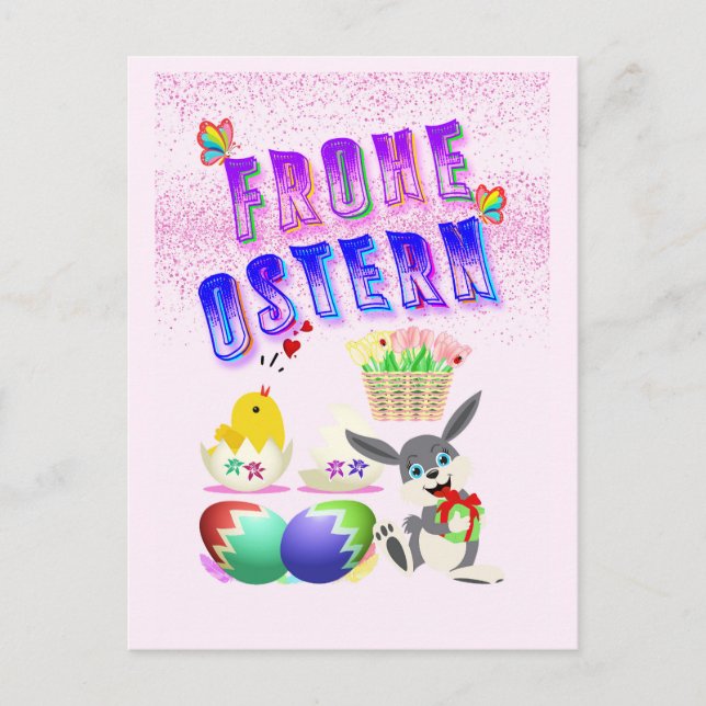 Frohe Ostern Postkarte (Vorderseite)