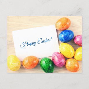 Frohe Ostern! Postkarte zu Ostern mit Ostereier