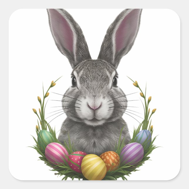 Frohe Ostern Quadratischer Aufkleber (Vorderseite)