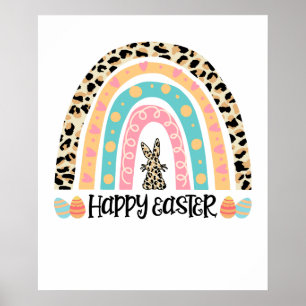 frohe Ostern Regenbogen, retro, vintage Poster
