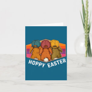 Frohe Ostern Retro-Sonnenuntergang Osterhase Squad Karte