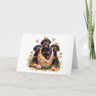 Frohe Ostern Rottweiler Hunde Feiertagskarte