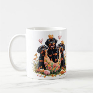 Frohe Ostern Rottweiler Hunde Kaffeetasse