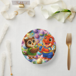 Frohe Ostern rund um kinderferien papier schüsseln Pappteller