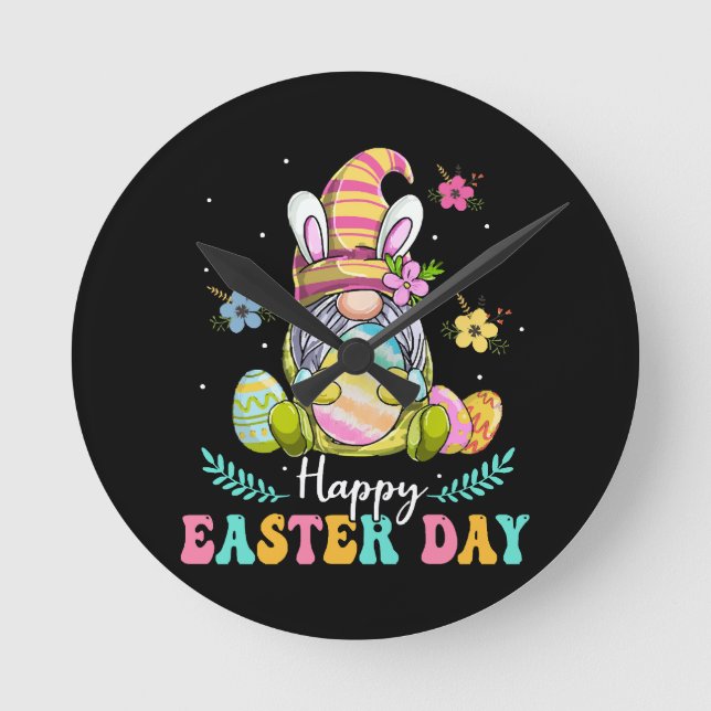 Frohe Ostern Runde Wanduhr (Vorderseite)
