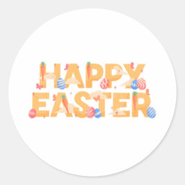 Frohe Ostern Runder Aufkleber