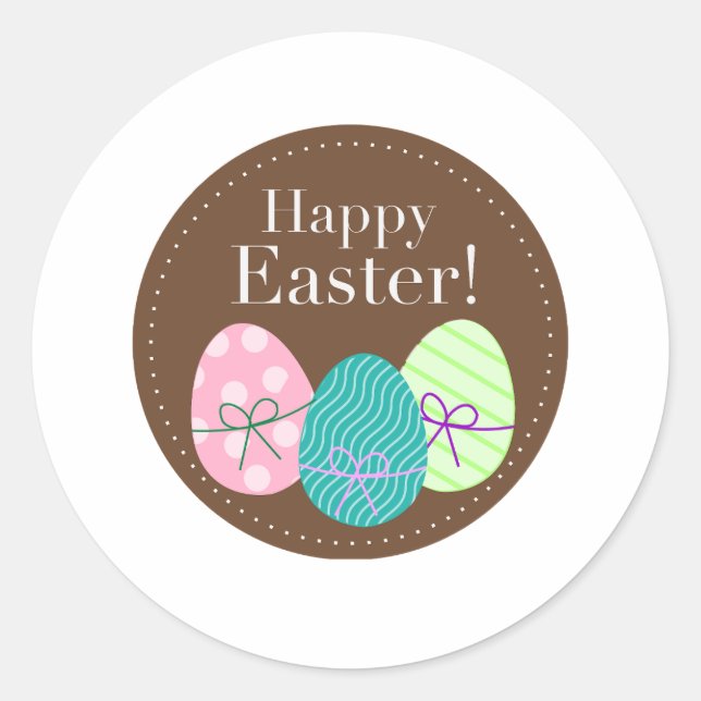 Frohe Ostern Runder Aufkleber (Vorderseite)