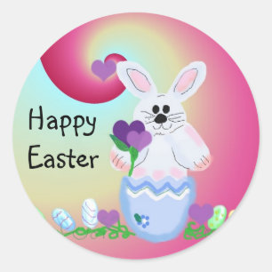Frohe Ostern Runder Aufkleber