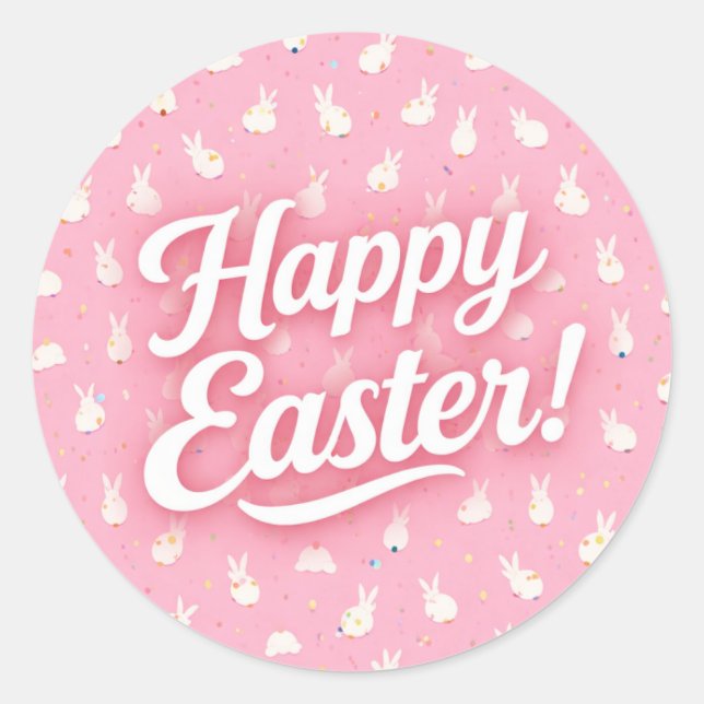 Frohe Ostern Runder Aufkleber (Vorderseite)