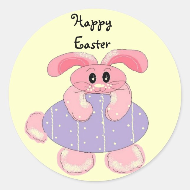 Frohe Ostern Runder Aufkleber (Vorderseite)