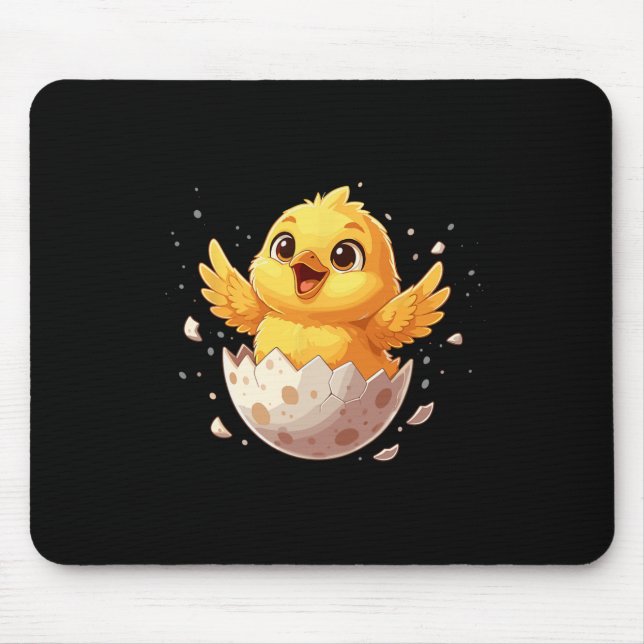 Frohe Ostern Schlüpfendes Küken Süßes Frühlings-Ei Mousepad (Vorne)