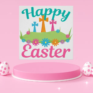 Frohe Ostern Schöne Religiöse Poster