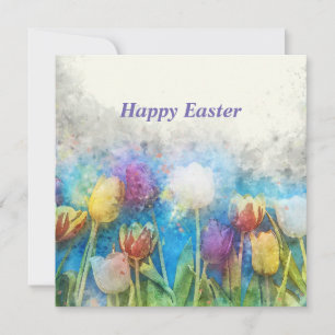 Frohe Ostern schöne Tulpen Karte