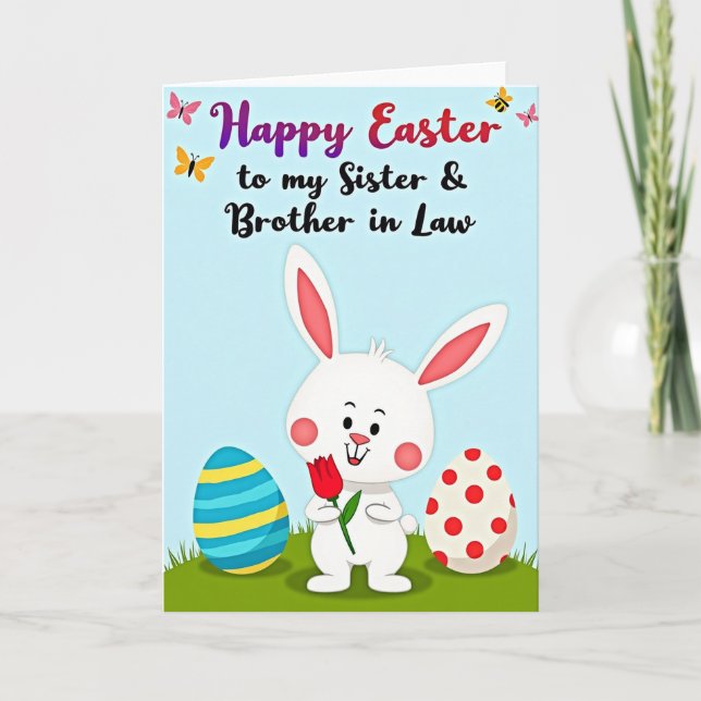 Frohe Ostern Schwester Bruder Karte (Vorderseite)