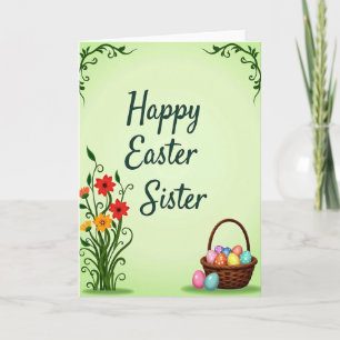 Frohe Ostern Schwester Frühling Karte