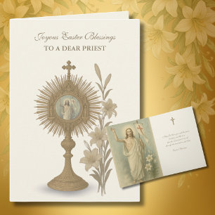 Frohe Ostern Segensgebet Auferstehung Vintage Feiertagskarte