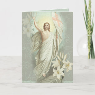 Frohe Ostern Segensgebet Auferstehung Vintage Feiertagskarte