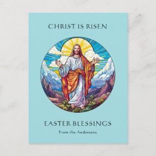 Frohe Ostern Segnungen Religiös Katholisch Jesus Feiertagspostkarte