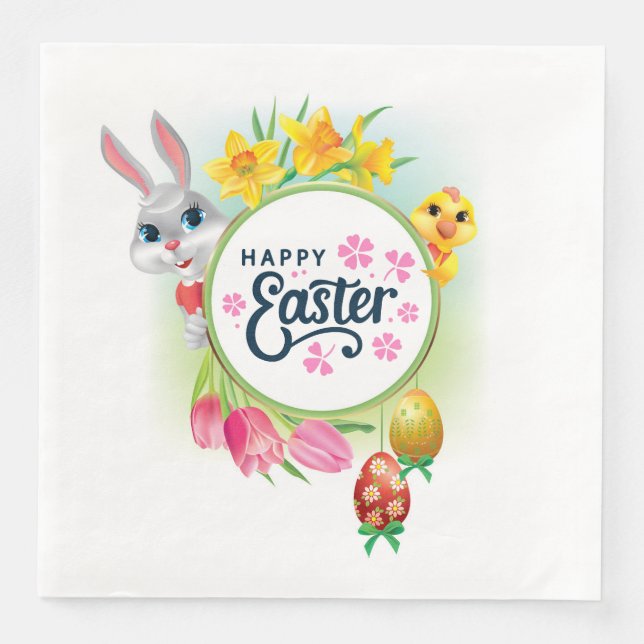 Frohe Ostern  Serviette (Vorderseite)
