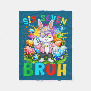 Frohe Ostern Six Seven Bruh Meme Bunny Kaninchen J Fleecedecke