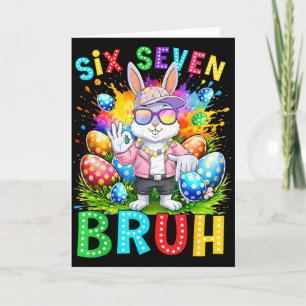 Frohe Ostern Six Seven Bruh Meme Bunny Kaninchen J Karte