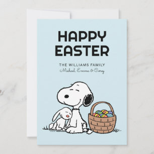Frohe Ostern   Snoopy & der Osterhase Feiertagskarte