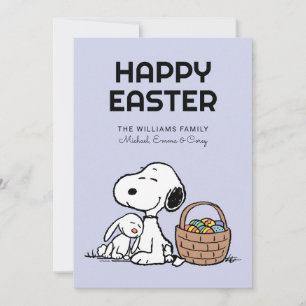 Frohe Ostern   Snoopy & der Osterhase Feiertagskarte