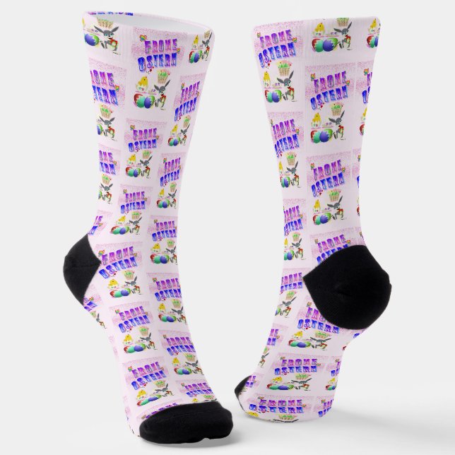 Frohe Ostern Socken (Gewinkelt)