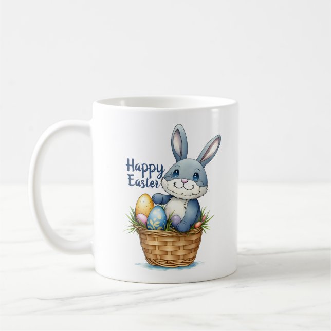 Frohe Ostern, sonnig in Eierkörben Kaffeetasse (Links)